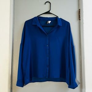 H&M Sheer V-neck Button-down Blouse (4)